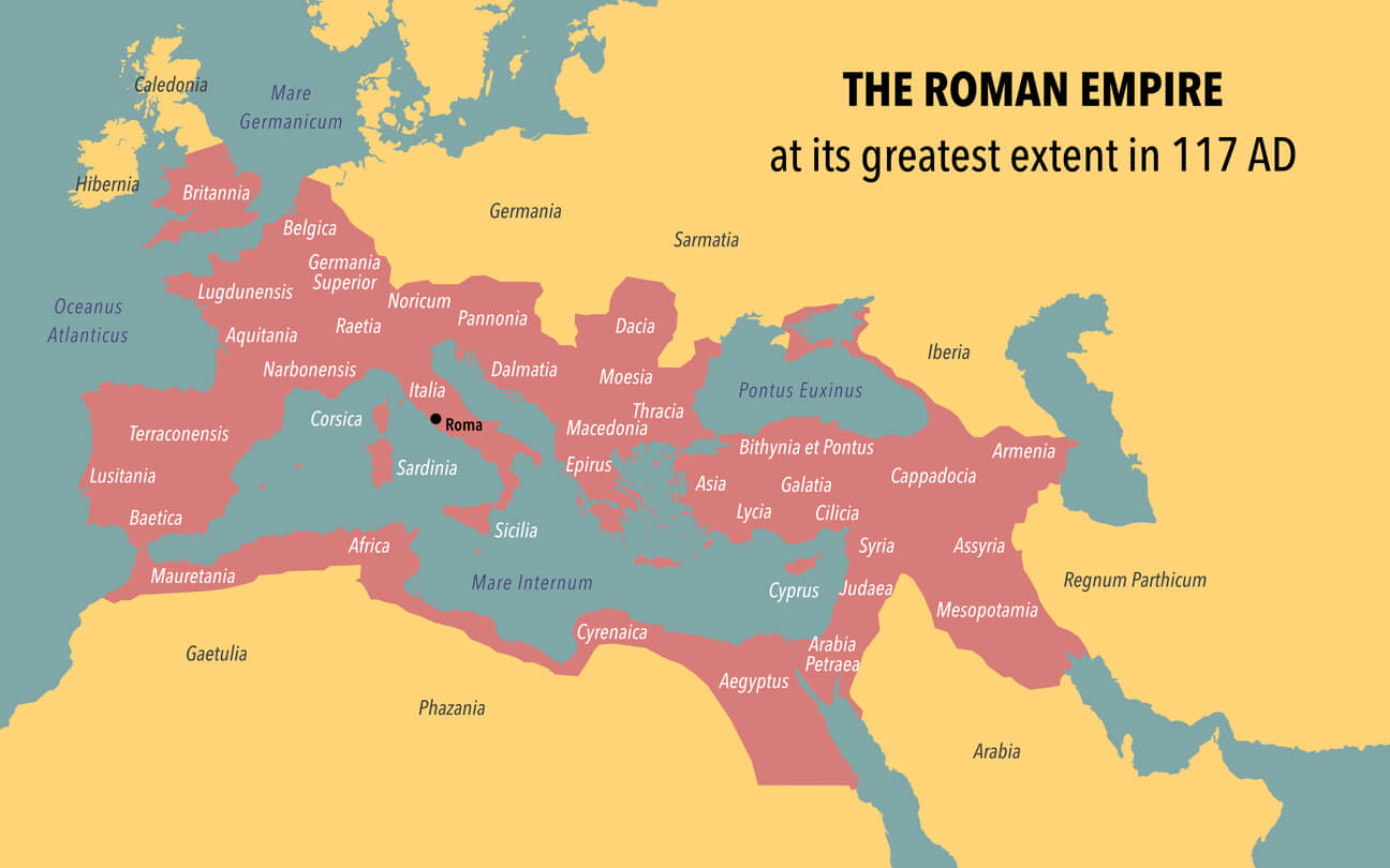 ローマ帝国の地図